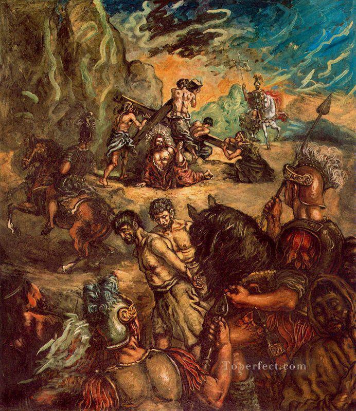 the fall Giorgio de Chirico Metaphysical surrealism Oil Paintings